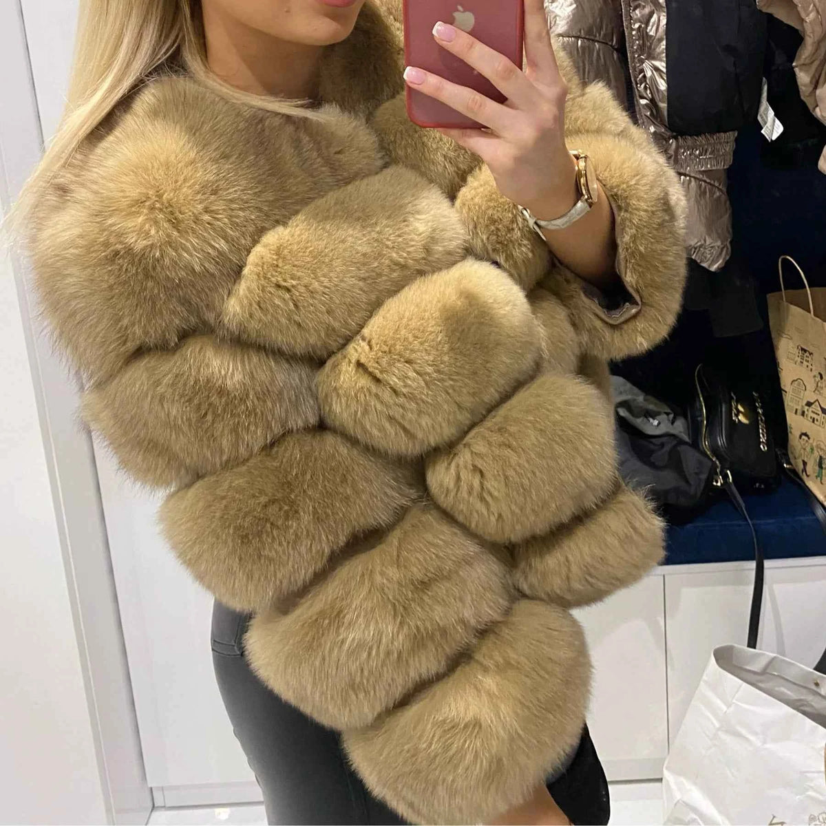 Winter Women's Cold Coat Top Fox Jackets For Women clothing Natural Real fox Fur Jacket Coats For Women Fur Jacket In Promotion