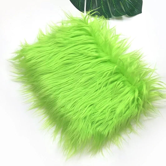 SS69 Faux Fur Fabric 8cm Long Pile 25x45cm Sheet for Cosplay and Patchwork