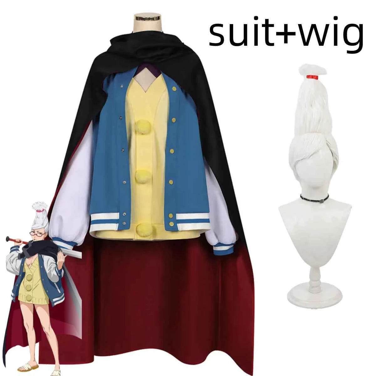 Anime Dan Da Ken Seiko Ayase Cosplay Costume Dandadan Blue Baseball Uniform Coat Black Cloak Skirt Wig Woman Sexy Carnival Suit