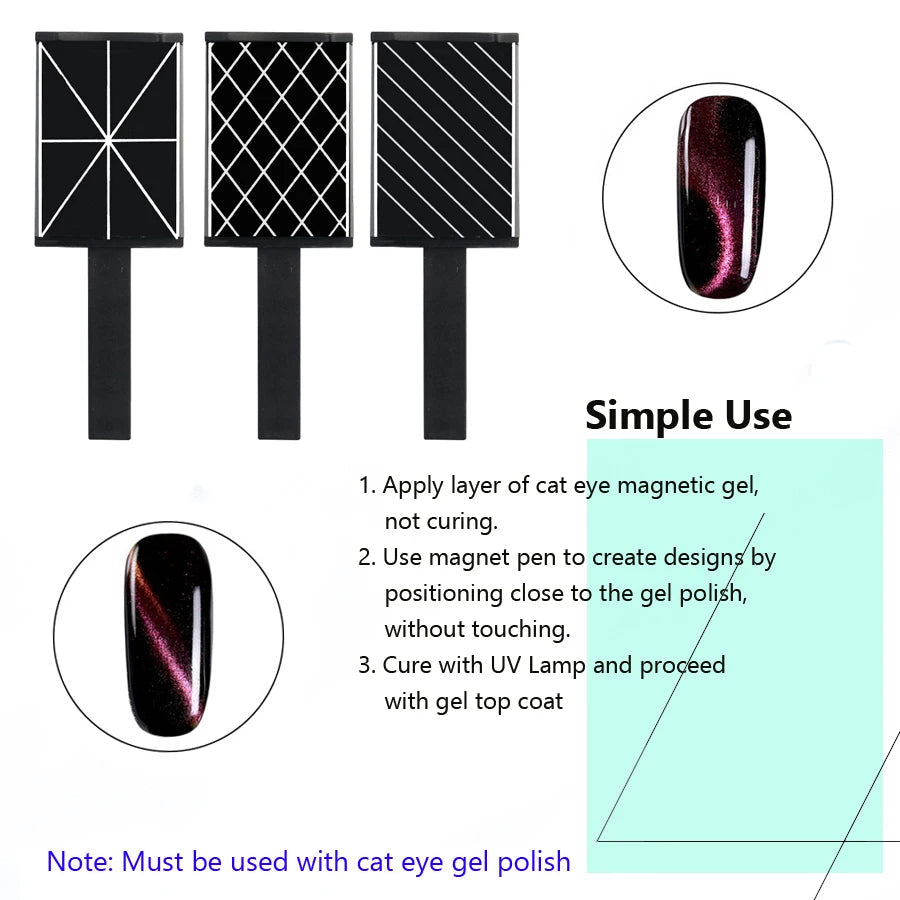 Nail Art Tools Cat Eye Magnetic Rod Powerful Heart-Shaped Magnet for Cateye Gel Polish Decoration SS69