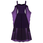 New Medieval Witch Dress for Women Halloween Carnival Women Plus Size Cold Shoulder Butterfly Sleeve Halloween Gothic Dress
