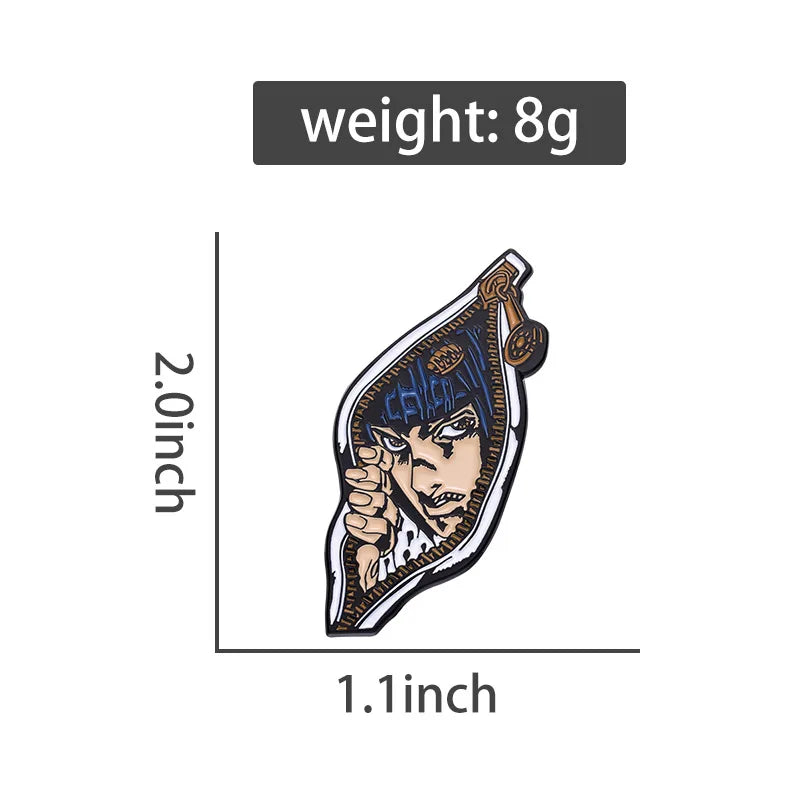 Cartoon Comic Character Enamel Pins Custom Jojo Japan Tv Animation Brooches Lapel Badges Classic Jewelry Gift For Fans Friends
