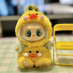 17cm Mini Plush Doll's Clothes Outfit Accessories for Korea Kpop Labubu Dolls Sit Party Overalls Clothing Gift （Only clothes） SS69