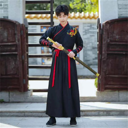 Japanese Vintage Kimono Samurai Cosplay Clothing Woman Man Chiinese Hanfu Crane Embroidery Cardigan Yukata Full Sleeve Retro