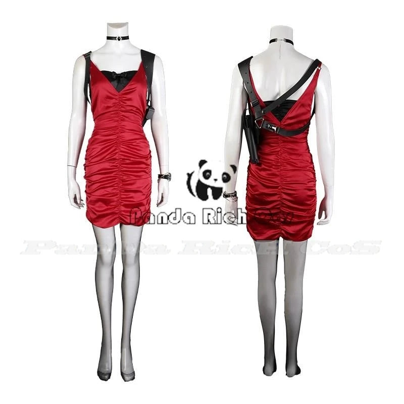Ada Wong Resident Evil Red Cheongsam Cosplay Dress for Women