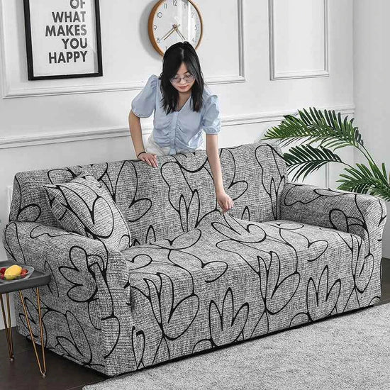 1pc Flower Printed Elastic Sofa Cover Antidirty Spandex Sofa Cover Furniture Protector for Bedroom Office Living Room Home Decor