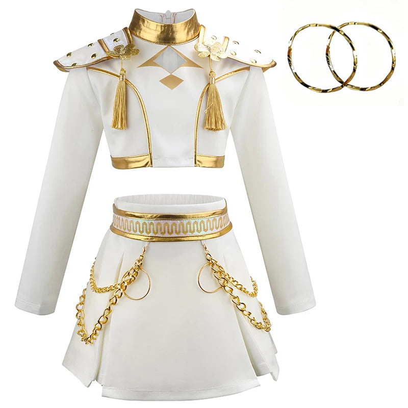 Anime Movie Cosplay Costume Set - Dress & Pants for Girls