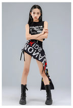 Girls K-Pop Street Dance Crop Top & Hot Pants Set