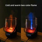 Retro Flame 200ml Evaporative Aromatherapy Humidifier with 3 Timer Settings Ambient Mood Lighting for Home Decor and Relaxation