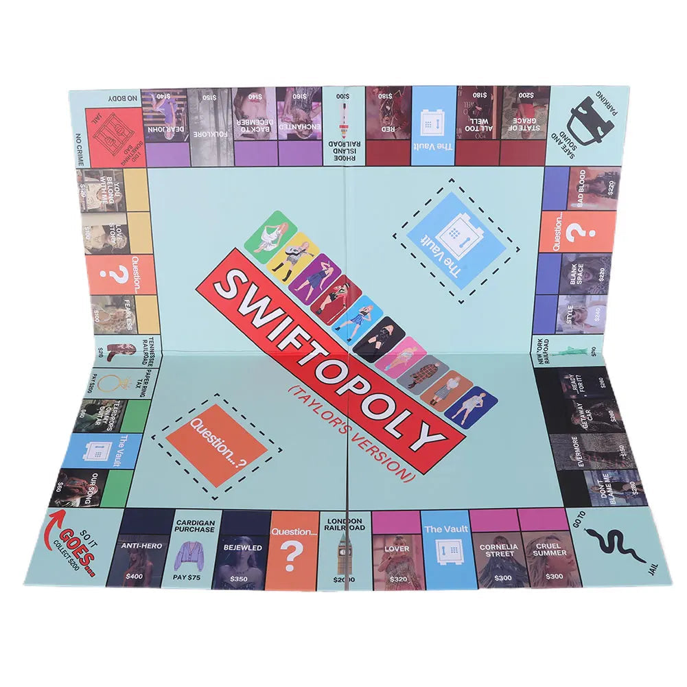 Taylor's Monopoly Board Game Fun Party Family Interactive Chess Games Swiftopoly Board Game Adults Fans Interactive Board Game SS69