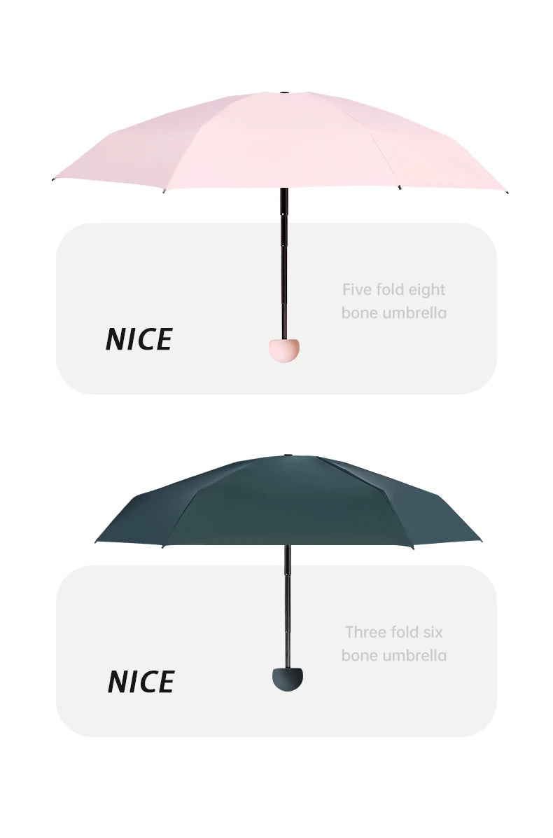 Mini Capsule Umbrella, Ultra-Light Sun Protection UV Blocking, Fashion Casual Basic Style, Manual Open, 6 Ribs Iron Frame
