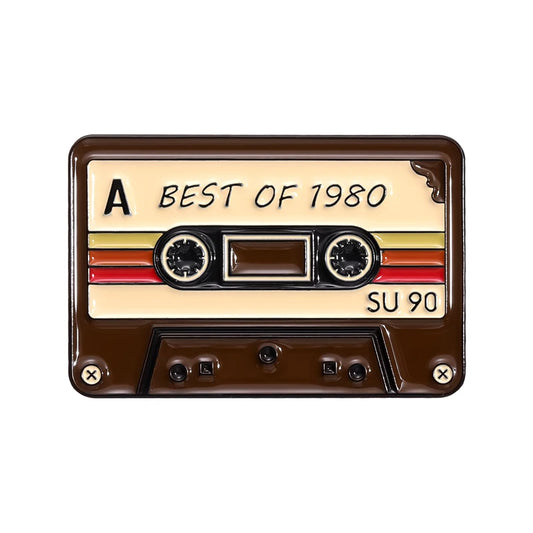 QIHE JEWELRY Retro Music Cassette Tape Enamel Pin Zinc Alloy Lapel Badge