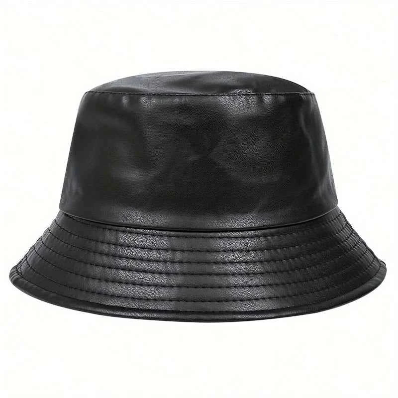 winter Fashion bucket hat Artificial leather windproof warm bucket hats men women wild tide cap Panama fisherman caps gorras