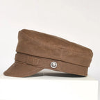 2025 New Navy Peaked Sailor Cap Men Women Summer Beret Hat Male Canvas Grey Eagle Belt Locomotive German Captain Casque