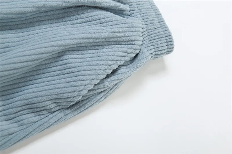 Casual Women's Pants Y2K Wide Leg Corduroy Women's Pants Hip Hop Loose Basic Pockets High Waist Pants SS69