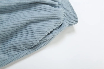 Casual Women's Pants Y2K Wide Leg Corduroy Women's Pants Hip Hop Loose Basic Pockets High Waist Pants SS69