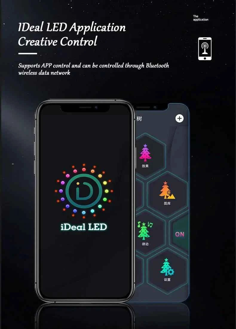 2.1M LED Christmas Tree Decorative Light Lntelligent IDeal LED APP Application Control DIY Lmage Light String for Quick Shipping