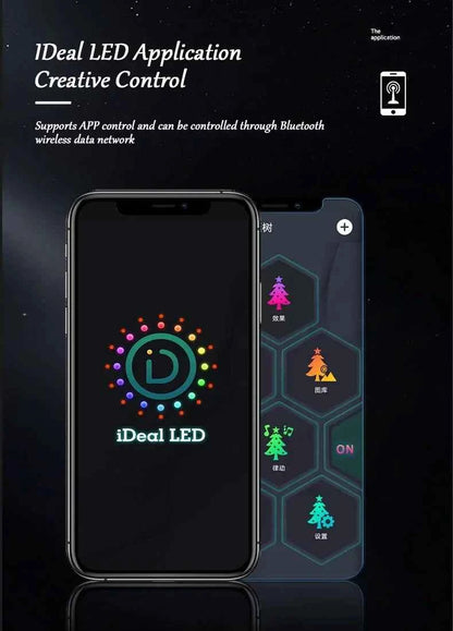 2.1M LED Christmas Tree Decorative Light Lntelligent IDeal LED APP Application Control DIY Lmage Light String for Quick Shipping