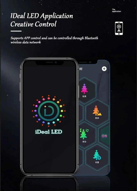 2.1M LED Christmas Tree Decorative Light Lntelligent IDeal LED APP Application Control DIY Lmage Light String for Quick Shipping