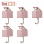 Self-Adhesive Cat Wall Hooks, Cute Animal Decorative Hanger