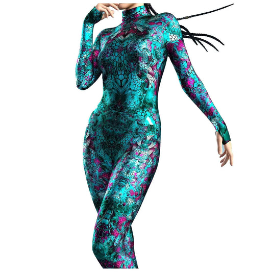Adult Kids Halloween Zentai Bodysuit Cosplay Costume Party Female Girls Woman 3D Printed Catsuit Fish Scales Jumpsuit