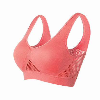 Breathable Sports Bra Top Fitness Women Brassiere Removable Padded Sport Bra Running Gym Seamless Push Up Bras SS69 9.69 Red / 6XL