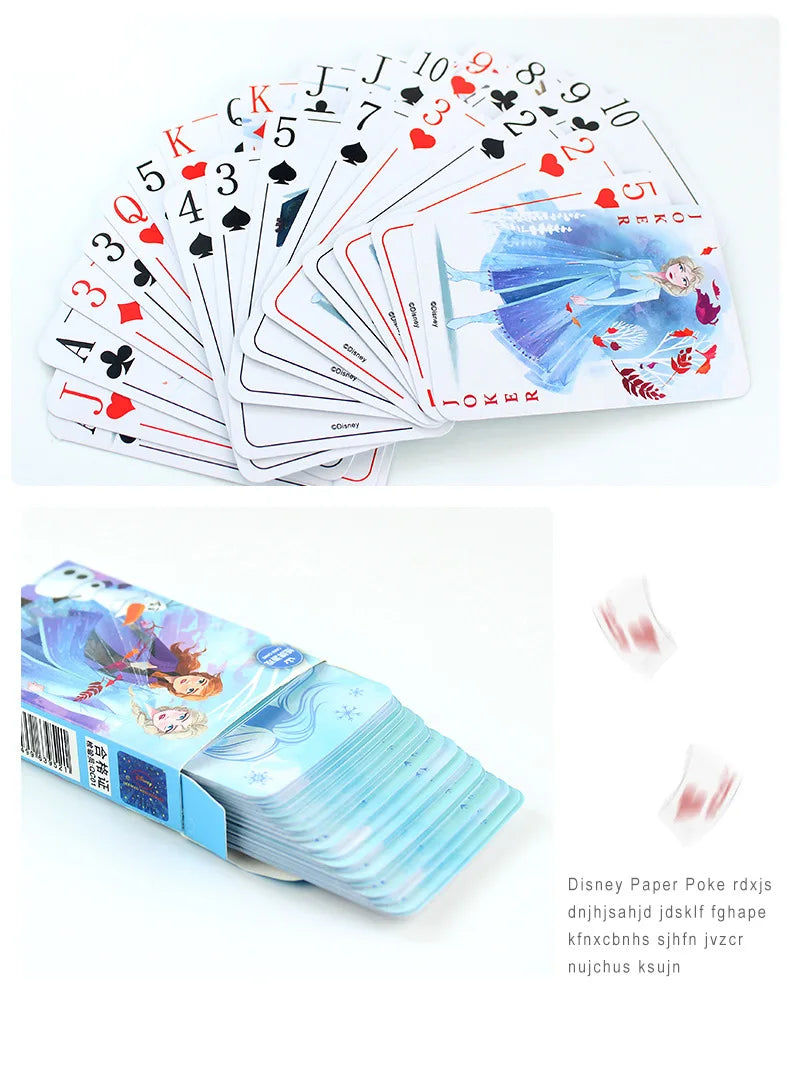 54Pcs/Box Disney Paper Playing Cards Mickey Avengers Frozen Anime Poker Cards Child Adult Desktop Games Toys - SS69