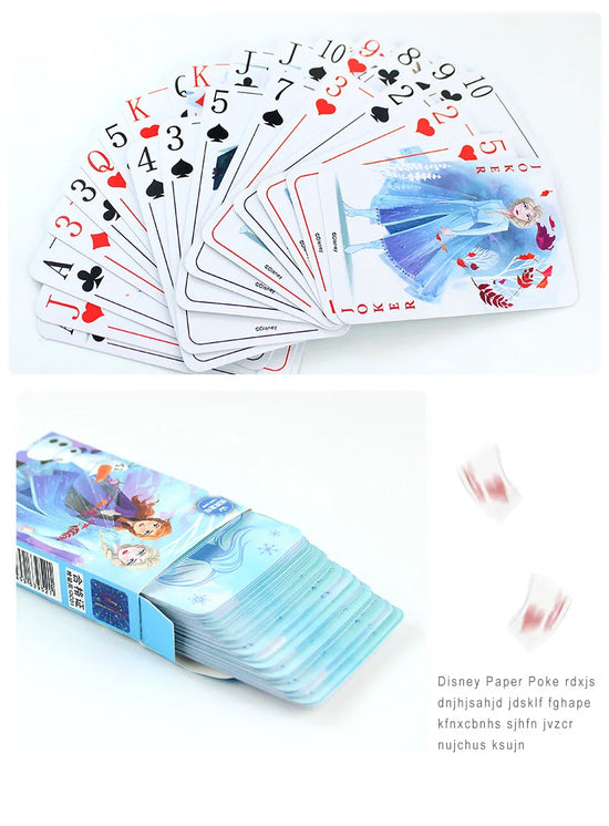 54Pcs/Box Disney Paper Playing Cards Mickey Avengers Frozen Anime Poker Cards Child Adult Desktop Games Toys - SS69