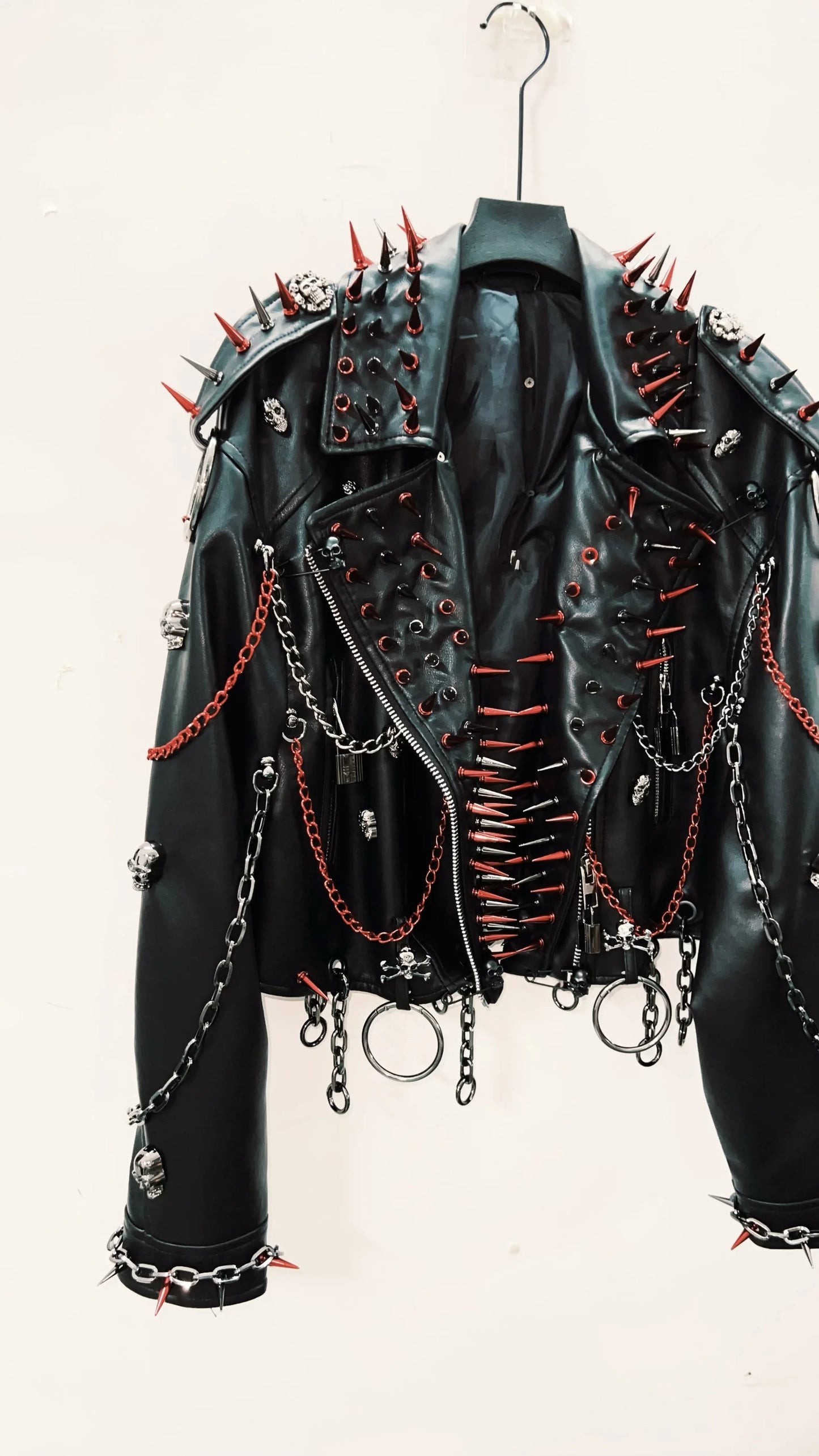 vintage Leather jacket Gothic Leather jacket Punk Leather jacketoversizeLeather jacket Rivet Leather jacket skull Leather jacket SS69