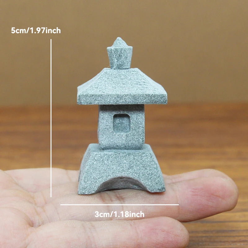 Miniature Sandstone Zen Tower for Bonsai Garden & Fish Tank