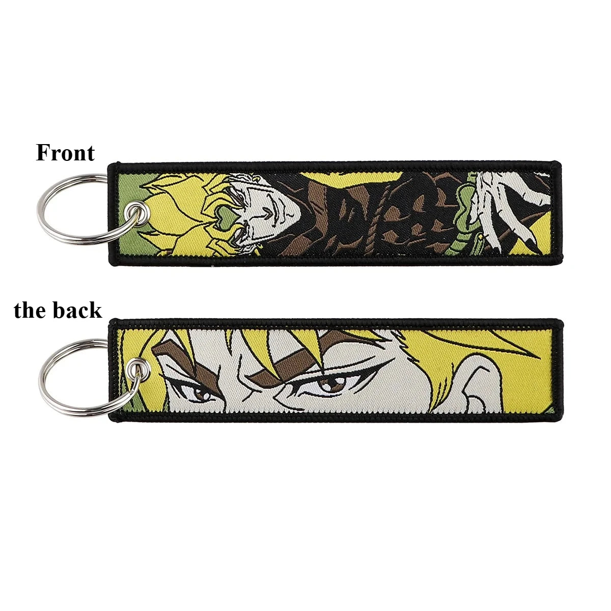 Sword Wind Legend Anime JOJO Wonderful Adventure Weaving Mark Keychain Sword Wind Legend Decorative Chain Fabric Key Pendant