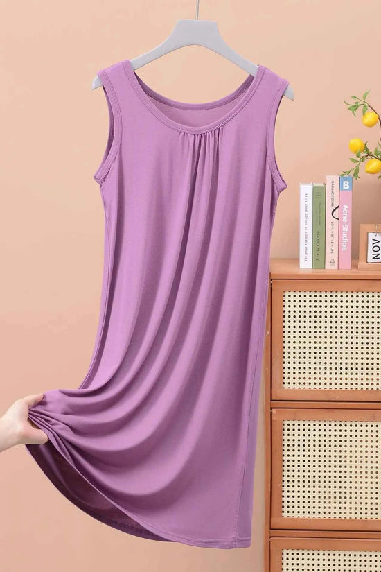 Plus size XL to 8XL Modal sleeveless sleepdress Summer lady's tank dress Loose camisole nightdress comfort dresses
