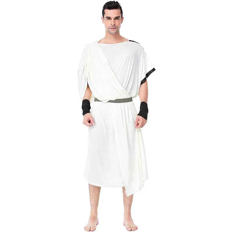 Medieval Roman Men's Ancient Greek Mythology Belted Arabian Prince Dress Halloween Masquerade Party