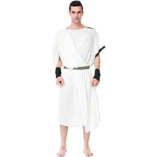 Medieval Roman Men's Ancient Greek Mythology Belted Arabian Prince Dress Halloween Masquerade Party