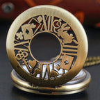 Bronze Fairy Tale Alice Poker Rabbit Hollow Characteristic Quartz Pocket Watch Retro Men's and Women's Necklace Pendant Gift SS69