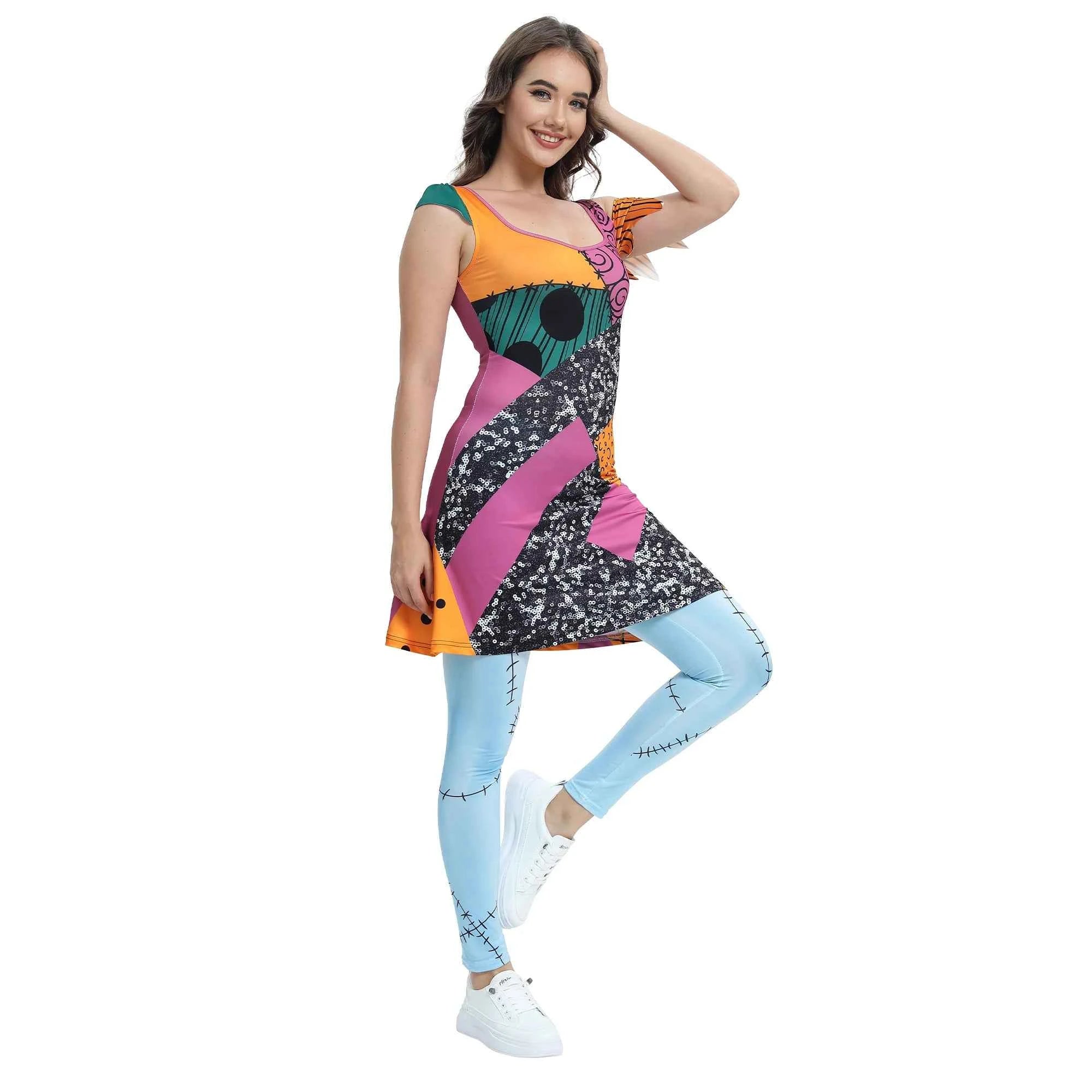 [You're My Secret] Nightmare Christmas Sally Cosplay Costumes Sets Disguise Jumpsuits Carnival Party Zenti Bodysuit Oufits