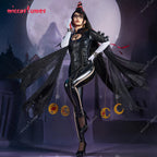 Miccostumes Women's Black Witch PU Leather Cosplay Bodysuit
