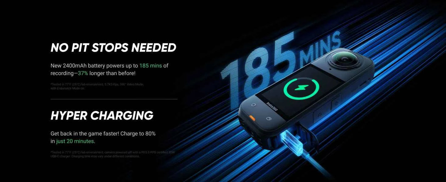 Insta360 X5 - Waterproof 8K 360° Action Camera, Leading Low Light, 3-Hour,Triple AI Chip Design Battery,