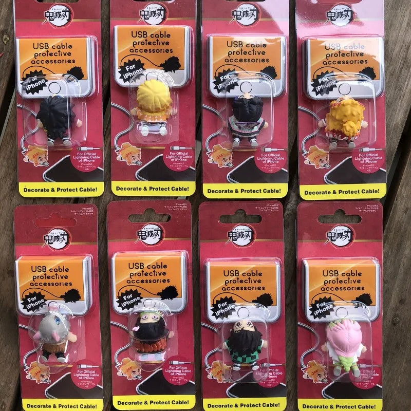 Anime Demon Slayer Charging Cord Protection Tanjirou USB Cable Case for IPhone Xiaomi Universal Protective Cover Decor Gifts SS69