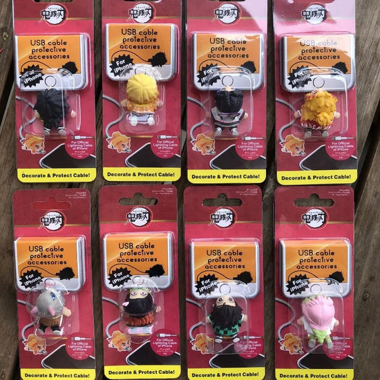 Anime Demon Slayer Charging Cord Protection Tanjirou USB Cable Case for IPhone Xiaomi Universal Protective Cover Decor Gifts SS69