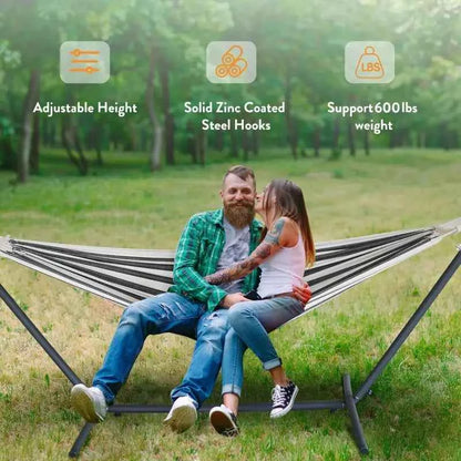 Gyroor Hammock with Adjustable Stand- Stylish Hammock Bed w/Storage Bag, 600lb Capacity