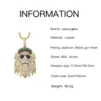 VANAXIN Cool Lion Head Design Pendants  Necklaces Handsome for Men Big Punk Luxury Jewellery Friendship Gift Gold Color Gift SS69