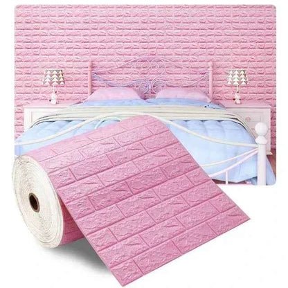 3D Self-Adhesive Wallpaper 70cm*1/5/10m Continuous Waterproof Brick Wall Stickers Living Room Bedroom Children's Room Home Decor