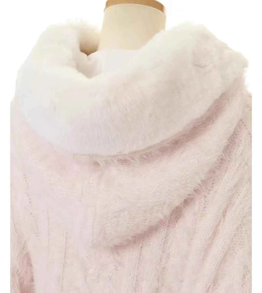 Fall Winter New Sweater Cardigan Women Japanese Mine Sweet Soft Waxy Thick Sweet Pearl Button Hooded Knitted Sweater Cape Jacket