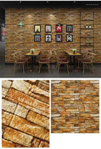 3D Foam Brick Wall Stickers, Waterproof Peel & Stick Panels 70x77cm