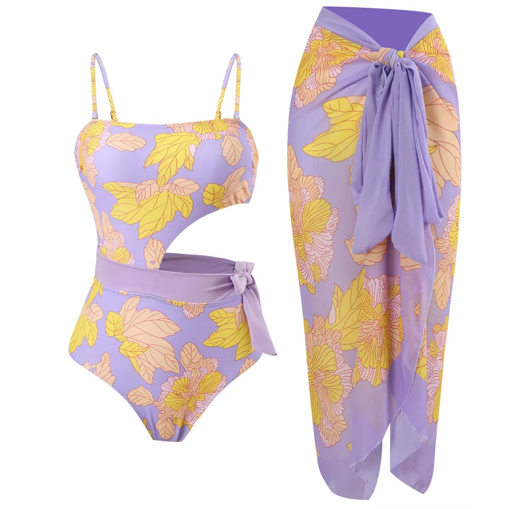 2023 New Arrival Push Up Women Bikini Set Floral Printed Ruffle Bikinis Strappy Bandage Swimwear Brazilian Biquini Bathing Suit SS69
