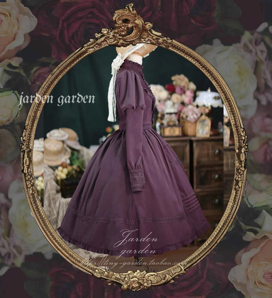 2025 New Classical Long-sleeved Stand-up Collar Slim-fitting Dress Japanese Sweet and Cute Girl Lolita OP Mid-length Dresses