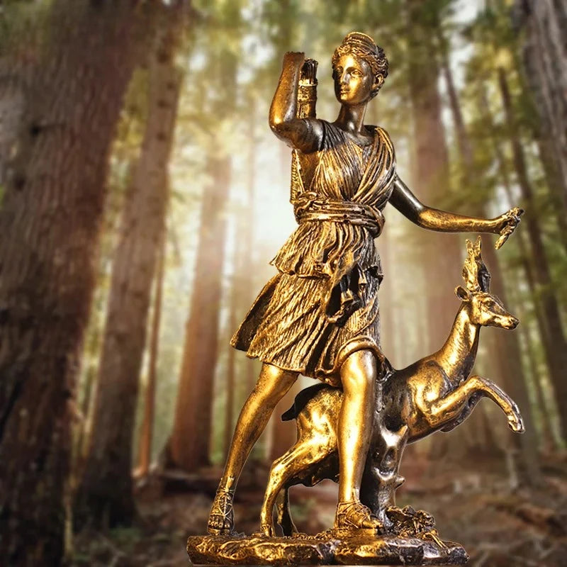Moon Goddess Resin Statue 27cm Celestial Sculpture for Altar Decor