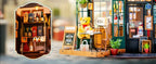 Robotime Rolife DIY Miniature House Kit Tipsy Restaurant Desk Bookshelf Decoration for Adults Gift Idea For Girls Boys Kids