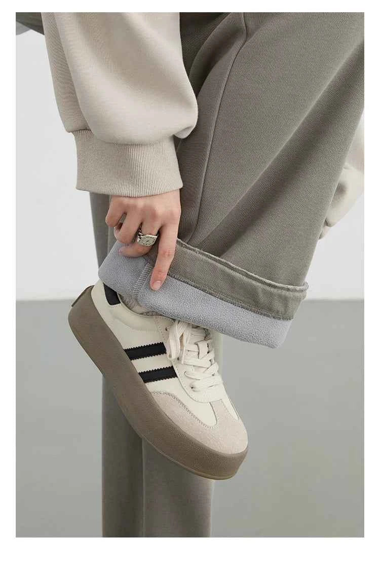 CHIC VEN Women's Pant Streetwear Solid Loose New Drawstring Sports Casual Trousers High Waisted Pants Autumn Winter 2025